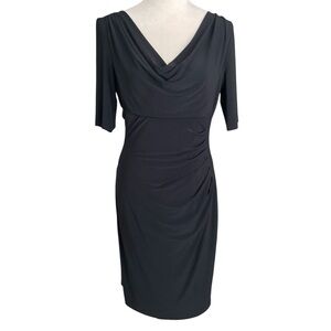 Lauren Ralph Lauren Elegant Draped Cowl Neck Sheath Dress Women 10 Careerwear